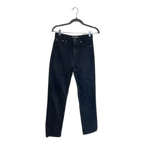 Topshop Womens Black Cotton Blend Straight Jeans Size W28 / L36